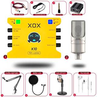  Combo thu âm live stream sound card XOX K10 15th và Takstar PC K200 2nd Gen,kèm phụ kiện 