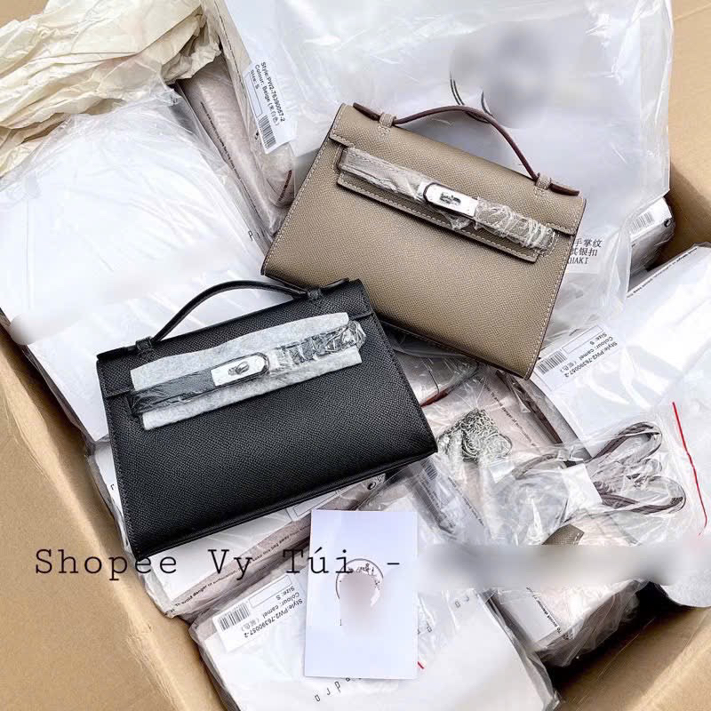 Túi chữ H dáng ngang size 22 -27cm tag bạc - tag vàng chuẩn bản super 008#