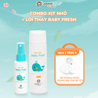 Combo xịt diệt khuẩn, khử mùi chai nhỏ 60ml và lõi thay Baby Fresh 300ml cho bé - JOONA BABY