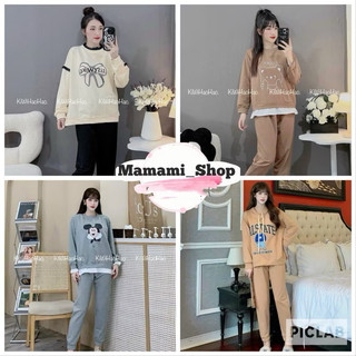 Bộ Đồ Bầu Mặc Nhà Nỉ Da Cá Siêu Xinh