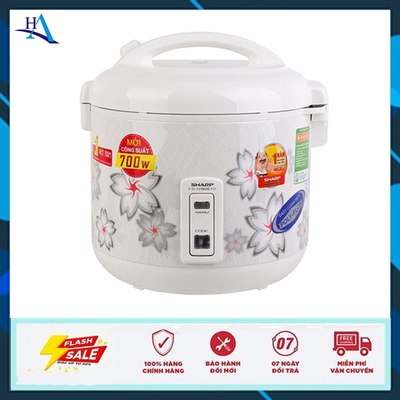 Nồi cơm nắp gài Sharp 1.8 lít KS-N182ETV (Miễn phí giao tại HCM-ngoài tỉnh liên hệ shop)