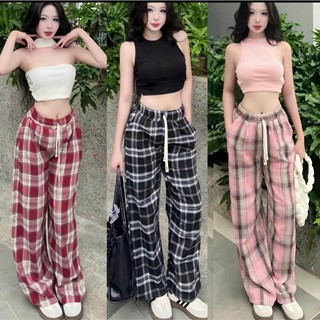 Quần Kẻ Caro Ống Suông Rộng -HÀNG MAY KỸ BẢN CẠP TO- Quần Dài Mặc Nhà Kẻ Karo Nam Nữ Hottrend 2025
