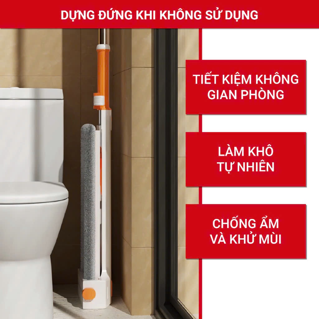 Chổi Lau Nhà Tự Vắt Thông Minh Cỡ Lớn, Cây Lau Nhà 360 Độ Bàn Lau To 42CM Có Đầu Gạt Bụi Bẩn | BigBuy360 - bigbuy360.vn