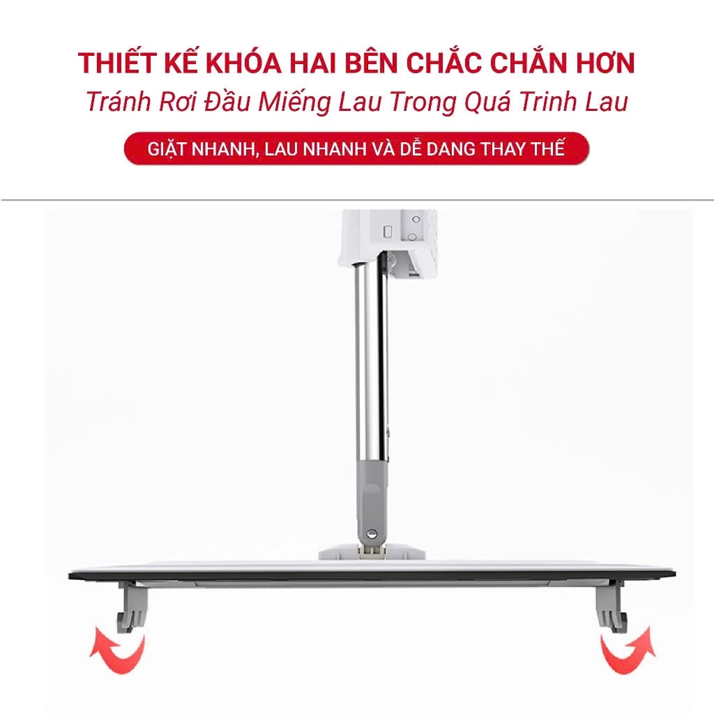 Chổi Lau Nhà Tự Vắt Thông Minh Cỡ Lớn, Cây Lau Nhà 360 Độ Bàn Lau To 42CM Có Đầu Gạt Bụi Bẩn | BigBuy360 - bigbuy360.vn