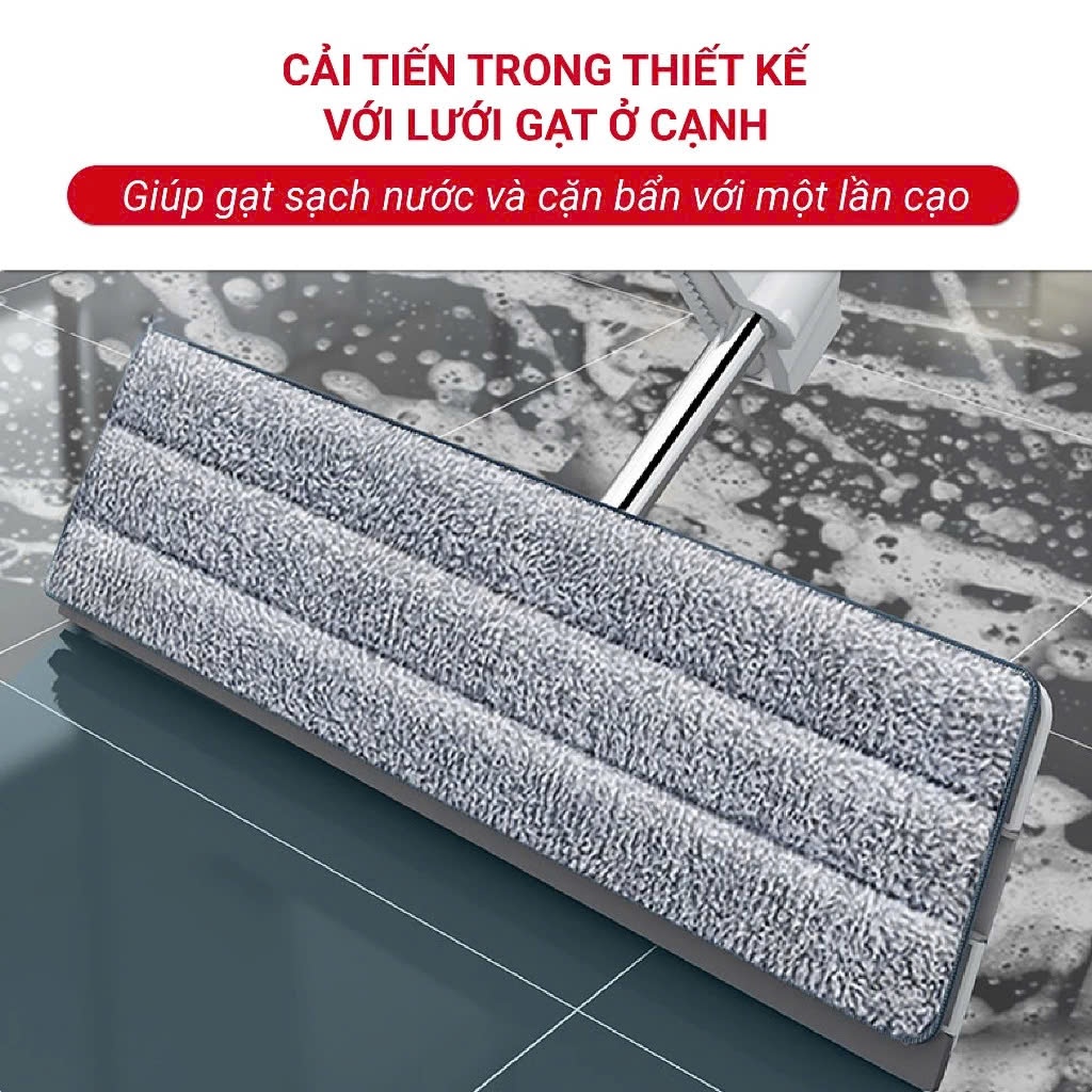 Chổi Lau Nhà Tự Vắt Thông Minh Cỡ Lớn, Cây Lau Nhà 360 Độ Bàn Lau To 42CM Có Đầu Gạt Bụi Bẩn | BigBuy360 - bigbuy360.vn