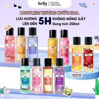 Xịt Thơm Body Mist Hương Nước Hoa Hella Beauty 250ml lưu hương lâu, an toàn cho da nhạy cảm