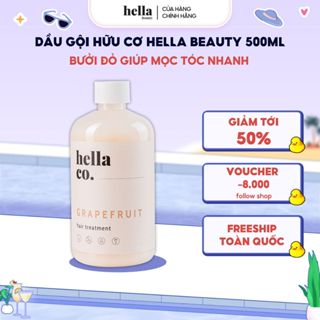 Dầu gội bưởi thảo mộc tinh dầu tự nhiên Pink Grapefruit Hella Beauty 500ml