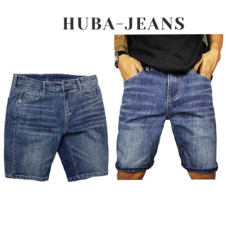  Quần jean HUBA-JEANS nam Sort XANH Wash form slimfit mặc trẻ trung - Menswear Pants Có Túi Denim 