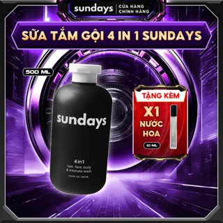 Sữa Tắm Gội Toàn Thân 4in1 Nam, Sữa Tắm Nam Dầu Gội Sundays, Sạch Sẽ, Tiện Lợi, Hương Thơm Nước Hoa Cao Cấp Chính Hãng