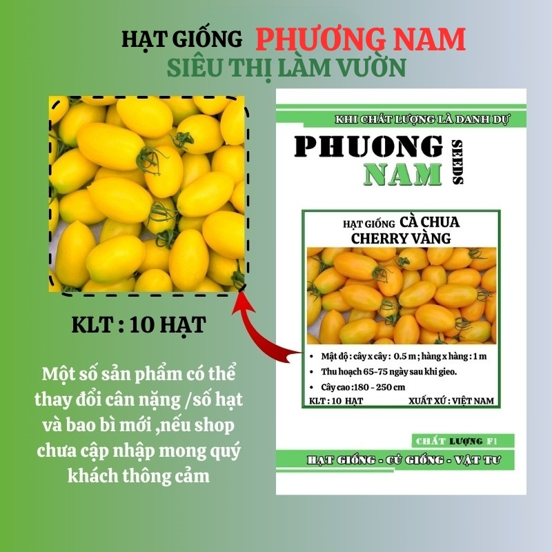 30 Hạt - Hạt Giống Cà Chua Cherry Lê Vàng Phương Nam