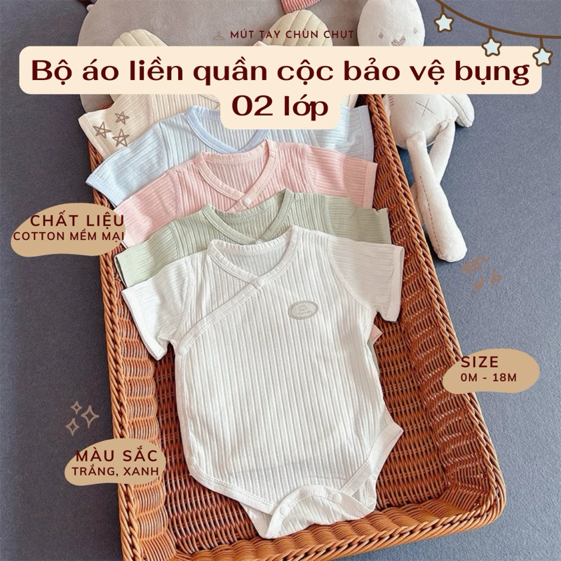 Bodysuit Cho Bé Cotton Co Giãn Mềm Mại Bodysuit Cho Bé Gái Bảo Vệ Bụng Bodysuit Cho Bé Trai 0-12 Thá