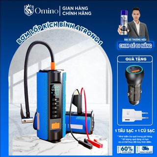 Bộ Kích Bình OMINO, Ô tô, Xe máy Chính Hãng 4in1 Siêu Cấp, Dây Kích chống đảo cực, bơm siêu tốc, Chiếu sáng đa năng