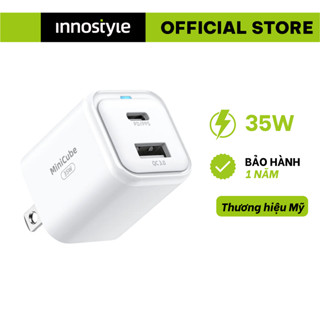 Củ sạc nhanh 35W 2 cổng Innostyle Minicube Gan II PD/PPS sạc nhanh, chính hãng, bảo hành 1 năm