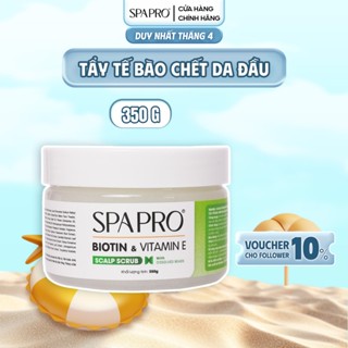 Tẩy Tế Bào Chết Da Đầu SPAPRO Vitamin E & Biotin Sạch Da Đầu Phồng Tóc 350G