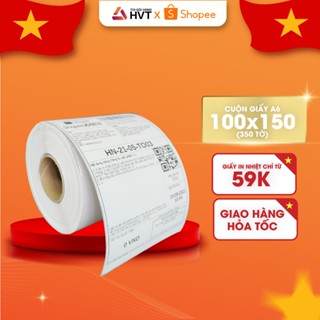 GIấy in nhiệt chống nước, in bill tự dính, giấy in decal NHỰA HVT khổ A6 100*150mm & A7 75*100mm