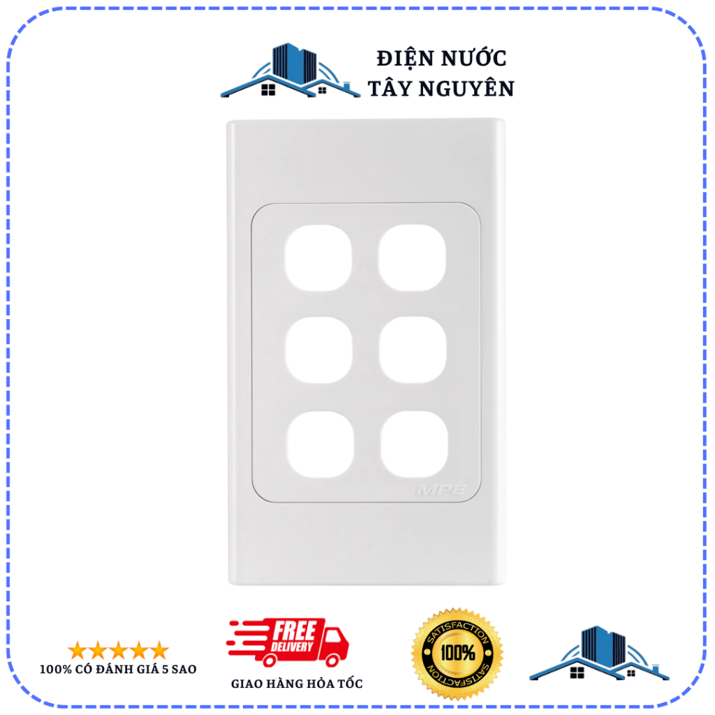 [MPE] Mặt 6 công Tắc MPE - Mặt Ổ Cắm Series A20 Plus Chính Hãng MPE Bảo Hành 12 Tháng