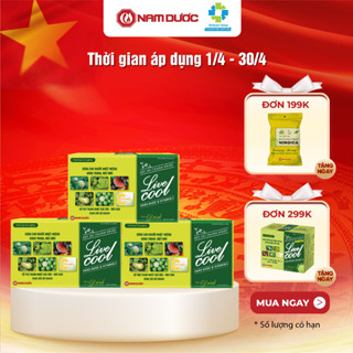 COMBO 10 Bột sủi thanh nhiệt Livecool Nam Dược hương dưa gang 10 gói x7g hỗ trợ giảm nhiệt miệng, nóng trong, giải độc