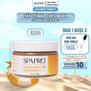 [MUA 1 TẶNG 1] Tẩy Tế Bào Da Chết Body SPAPRO Hương Macca và B5 Sạch Cơ Thể Mềm Mại Làn Da 300G