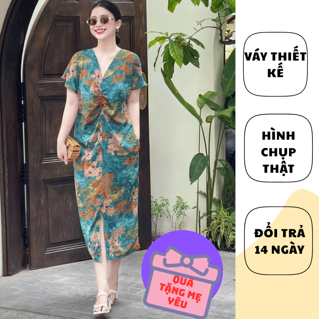 Đầm trung niên cho mẹ u40-u60 đầm suông cho mẹ thiết kế có bigsize tặng mẹ đi chơi, đi làm