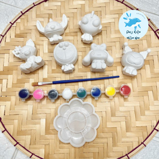   Quà Tặng 1.6  Sét Quà Tặng 10 Tượng Tô Màu Thạch Cao cho bé Kèm Màu Tô và khay pha 