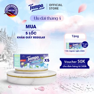 [COMBO 5 LỐC] Khăn Giấy Bỏ Túi Regular Cao Cấp Tempo - 4 Lớp Bền Dai - Thương Hiệu Đức