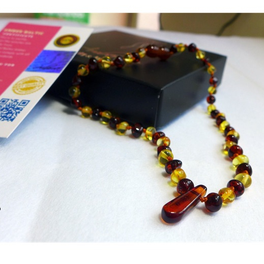 Vòng cổ Amber Úc cho bé size 35cm có mặt
