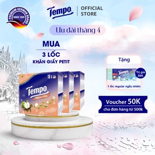 [COMBO 3 LỐC] Khăn Giấy Bỏ Túi Cao Cấp Tempo Petit 18 Gói, 4 Lớp Bền Dai, Thương Hiệu Đức