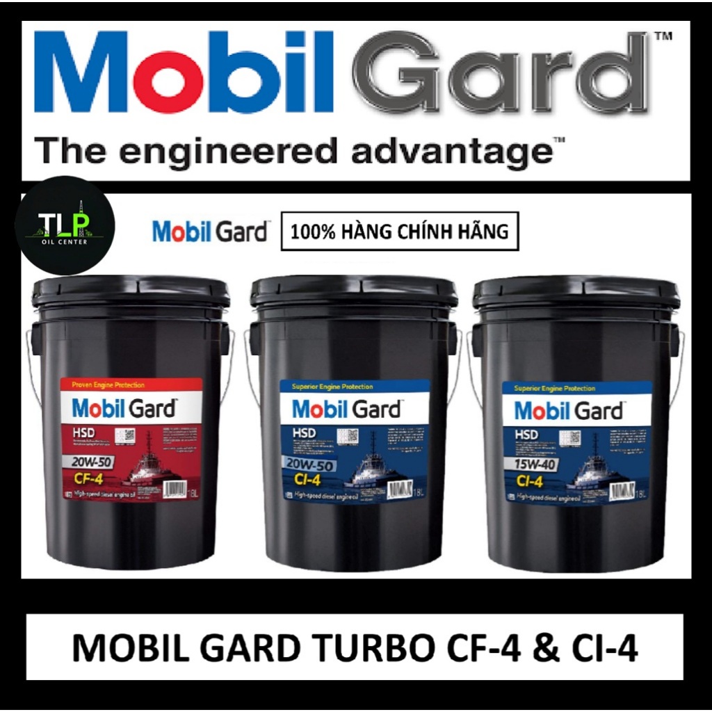DẦU NHỚT ĐỘNG CƠ MÁY DẦU TURBO MOBIL GARD 15W40/ 20W50 API CI-4 XÔ 18L
