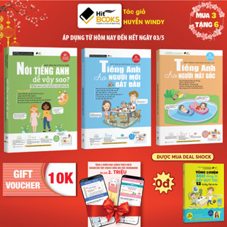 Sách Combo 3 Tiếng anh mất gốc, Tiếng anh cho người mới bắt đầu và Nói tiếng anh dễ vậy sao - Tặng khoá học Hitbooks