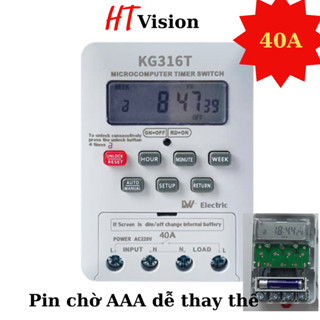  Công tắc hẹn giờ bật tắt điện Kg316T 40A 220v LRW 16 chương trình công suất lớn timer hẹn giờ rơ le hẹn giờ 