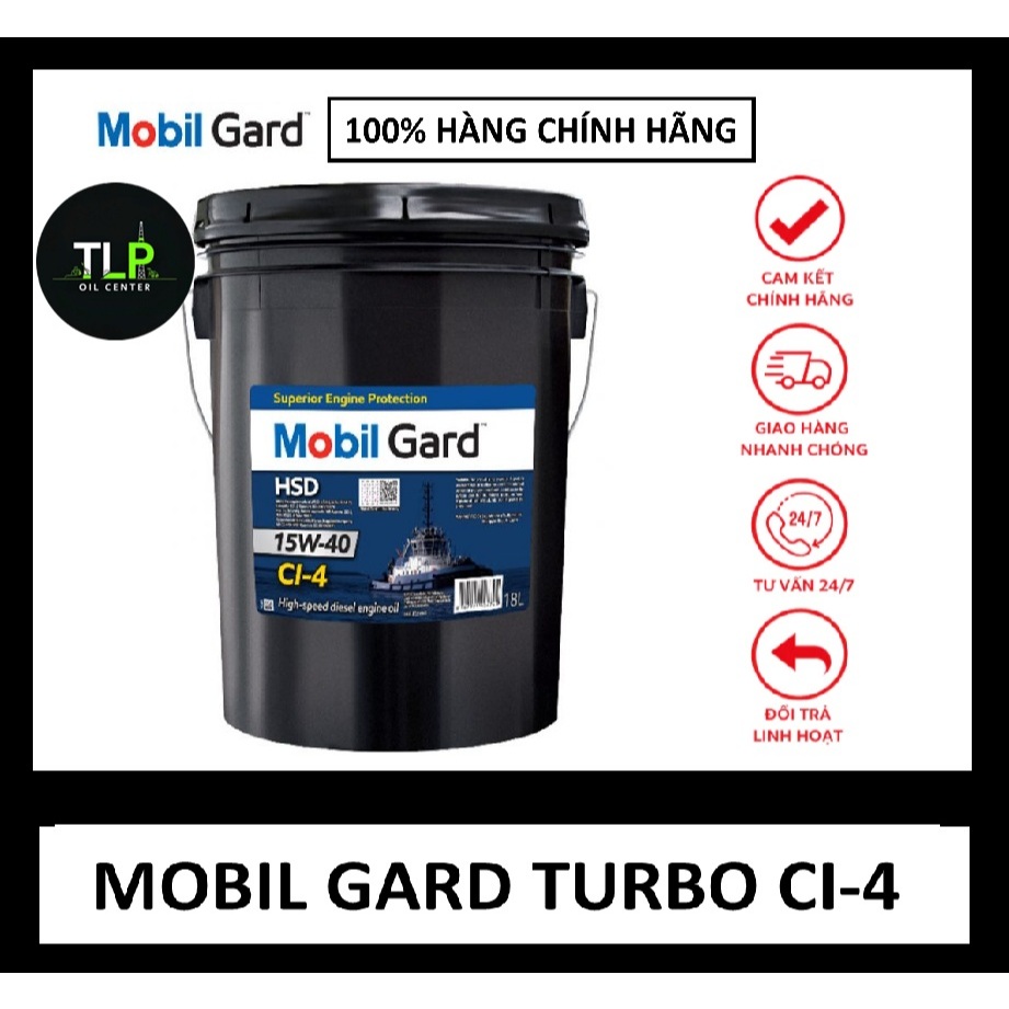 DẦU NHỚT ĐỘNG CƠ MÁY DẦU TURBO MOBIL GARD 15W40 API CI-4 XÔ 18L
