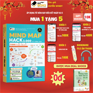 Sách - MIND MAP Hack 3000 Từ Vựng Tiếng Anh - TẶNG KÈM KHOÁ HỌC HITBOOKS