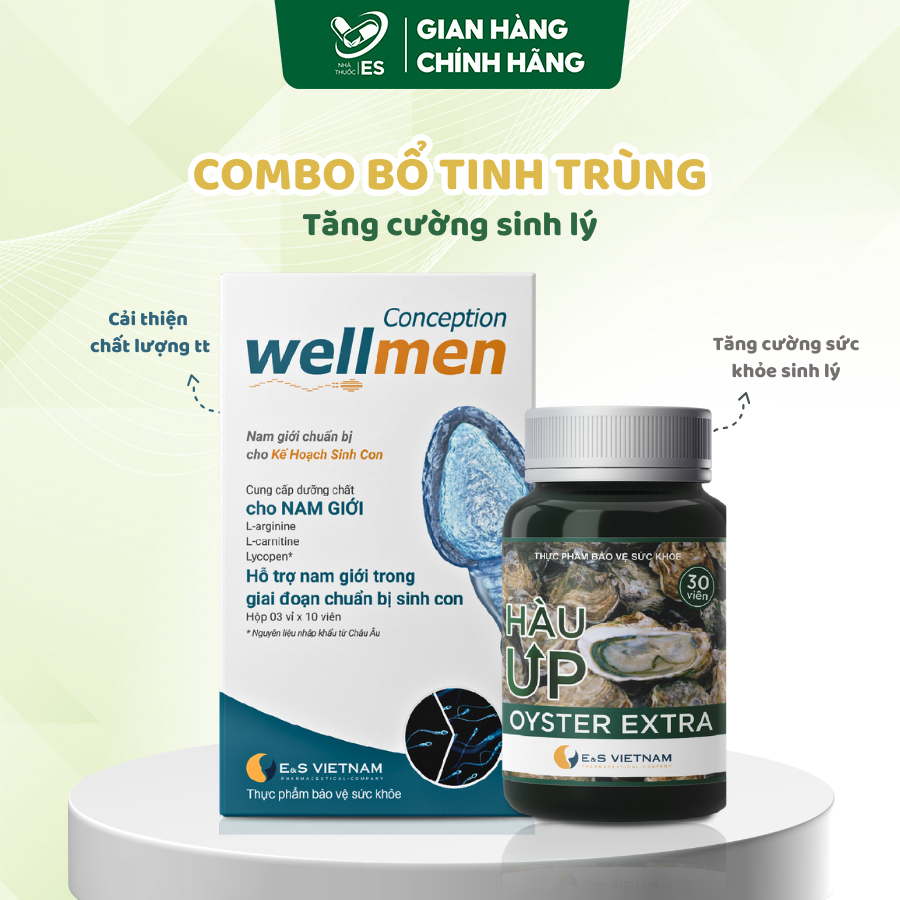 Combo Hàu UP & Wellmen Conception | Cải Thiện Chất Lượng Tinh Trùng & Tăng Cường Sinh Lý Nam Giới