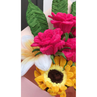 Bó hoa ba Shin tặng mẹ kẽm nhung handmade