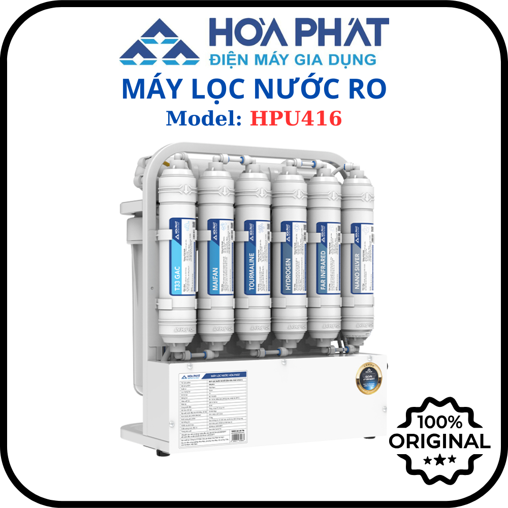 Máy lọc nước RO để gầm Hòa Phát HPU416 - Hàng chính hãng bảo hành 3 năm