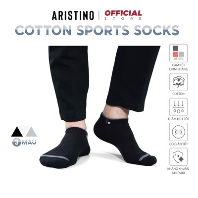 Tất, vớ nam S2 SPORT cổ ngắn cotton cao cấp kháng khuẩn chống hôi chân, thoáng khí - CSP005