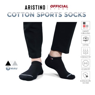 Tất, vớ nam ARISTINO Bizmen cổ ngắn cotton cao cấp kháng khuẩn chống hôi chân, thoáng khí - CSP05