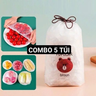 Màng bọc thực phẩm TÚI BÓNG GẤU (bịch 100 cái) có chun co giãn có thể tái sử dụng