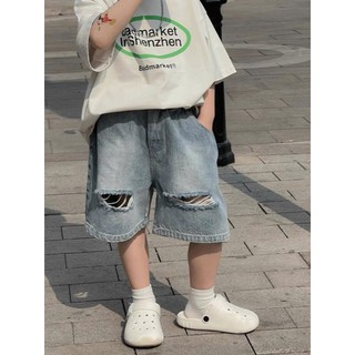  Quần Short jean lửng cao cấp 2 màu ống rộng cho bé trai phong cách Hàn _D36   size cho bé đến 40kg  