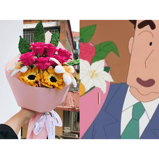 Bó hoa ba Shin tặng mẹ kẽm nhung handmade