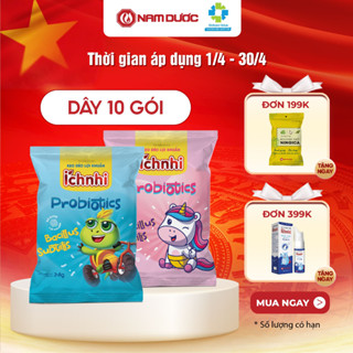 Kẹo dẻo lợi khuẩn Ích Nhi (dây 10 gói) chứa lợi khuẩn bacillus subtilis hỗ trợ tiêu hóa, đề kháng, tăng hấp thu