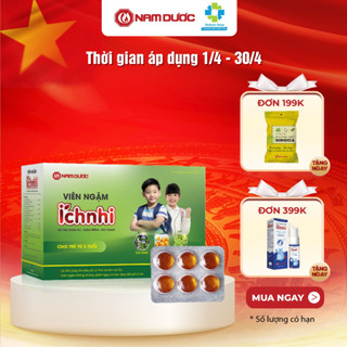 Viên ngậm Ích Nhi hộp 30 viên ngậm hỗ trợ giảm ho, giảm đau họng, khàn tiếng cho trẻ em, phụ nữ có thai, cho con bú