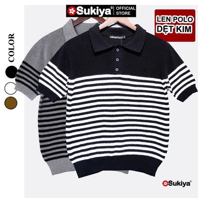 Áo Polo Dệt Kim Knit Cao Cấp SUKIYA Chất Sợi Cotton Mềm Mát, Thấm Hút Mồ Hôi Kiểu Dáng Thanh Lịch AL108