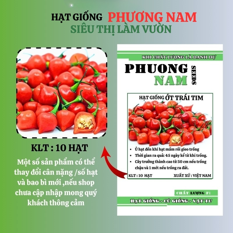 20 Hạt - Hạt Giống Ớt Trái Tim Phương Nam