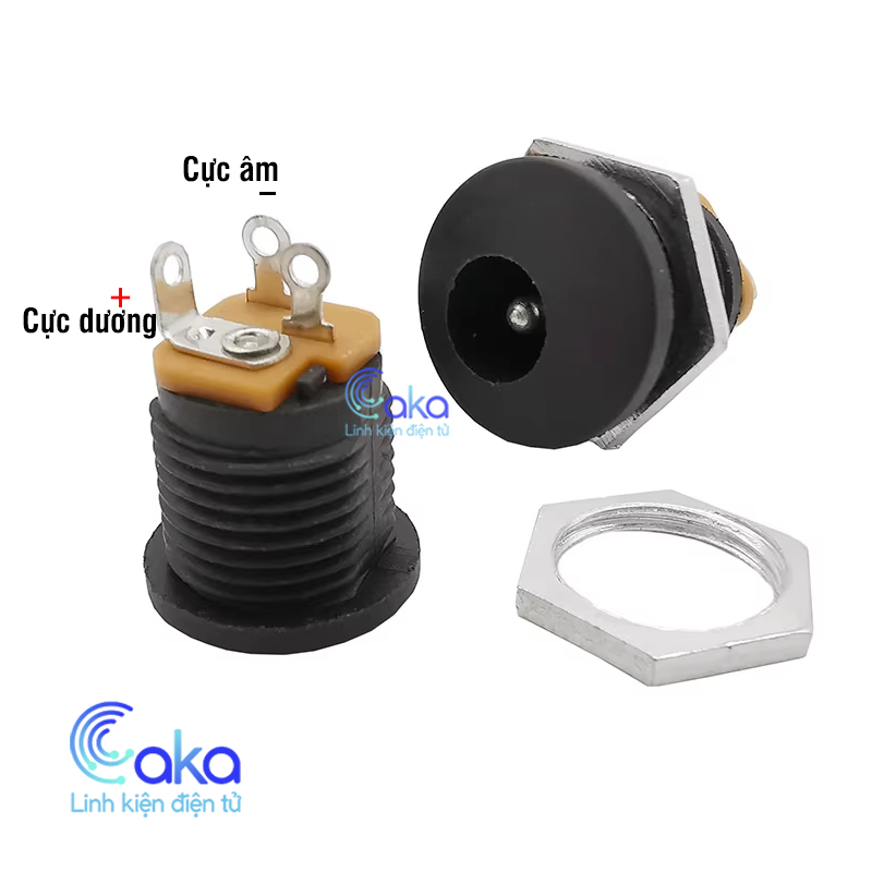Set 10 Jack DC Cái DC-022 5.5x2.1mm – Có Ren Vặn Gắn Vỏ
