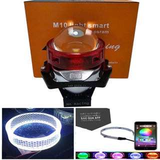 [ MẮT QUỶ APP+3D] Bi cầu 3.0 M10 Light V4 Led OSRAM sáng nhất MA Racing cho Oto, Xe máy