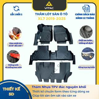 Freeship_Thảm lót sàn ô tô 5D SUZUKI XL7 2019-2025 đúc nguyên khối TPV (4 tấm/Bộ)