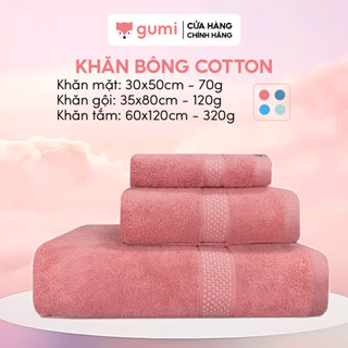 Khăn Tắm Gội Đầu Lau Mặt Gumi Dùng Cho Gia Đình Spa Khách Sạn 100% Cotton Thấm Hút Không Ra Màu