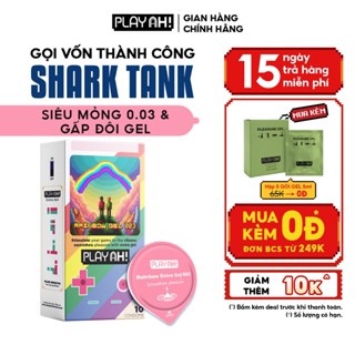 Bao Cao Su PlayAh Rainbow Gel 003 Hộp 10 size 52mm siêu mỏng, nhiều gel