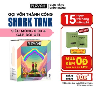 Bao Cao Su PlayAh Rainbow Gel 003 Hộp 3/10 Size 52mm siêu mỏng nhiều gel